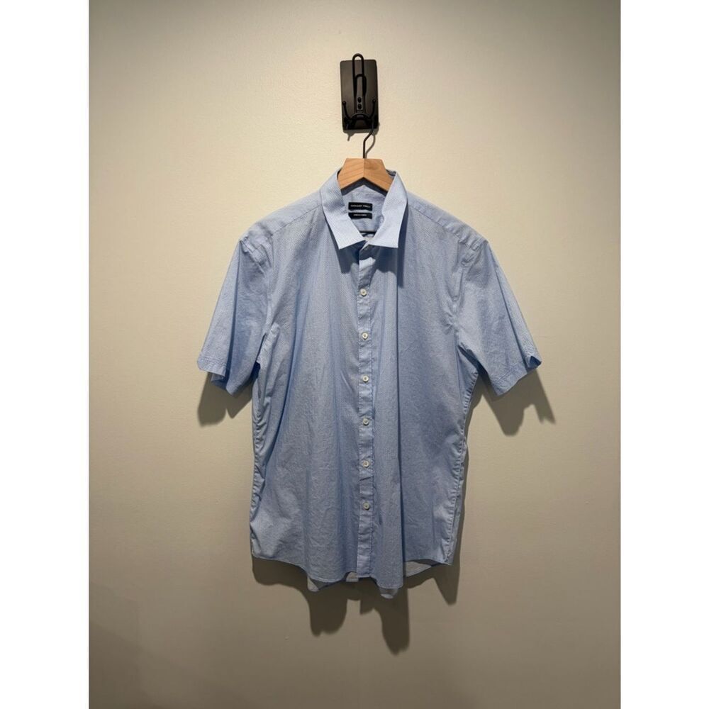 Zachary Prell Light Blue Short-Sleeve Cotton Button-Down Shirt XL